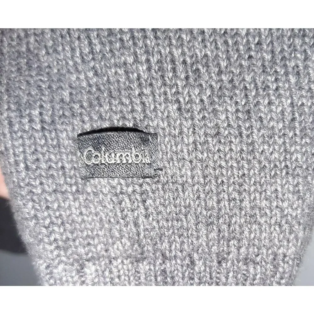 Columbia Mens Rock Gray V Neck 100% Cotton Pullover Sweater XXL Contrasting Cuff